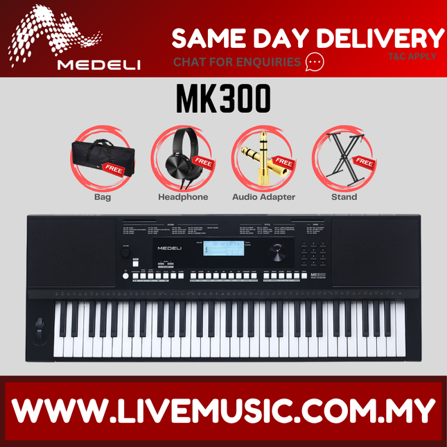 Medeli MK300 61-Keys Touch Sensitive Keyboard ( MK-300 MK 300 )