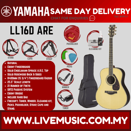 Yamaha LL16D ARE Original Jumbo Acoustic-electric Guitar - Natural  ( LL16D-ARE )
