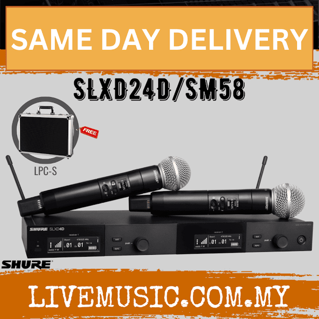 Shure SLXD24D/SM58 Digital Wireless Dual Handheld Microphone System ( SLXD SLXD24D-SM58 / SLXD24DSM58 )