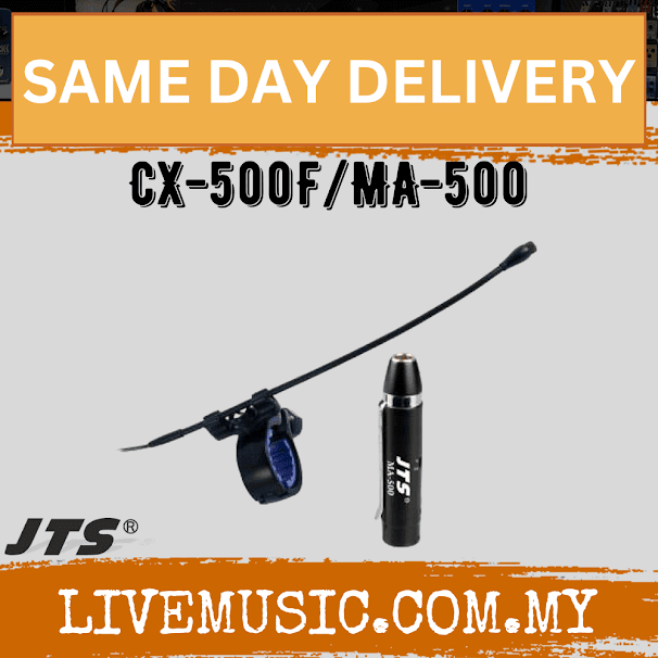 JTS CX-500F/MA-500 CX Series Condenser Instrument Microphone c/w Phantom Power Adapter ( CX500F/MA500 )