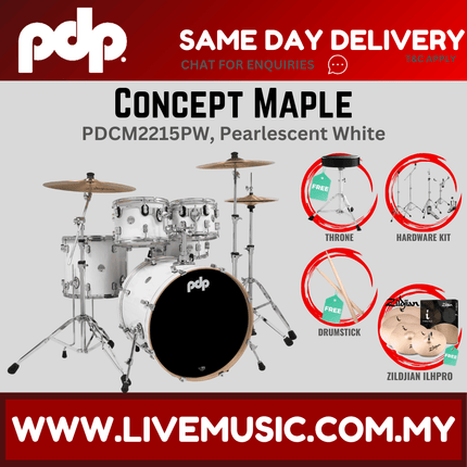 PDP by DW CM5 Concept Maple Shell Pack - 5-piece With ILHPRO Cymbals Set ( PDCM2215 )