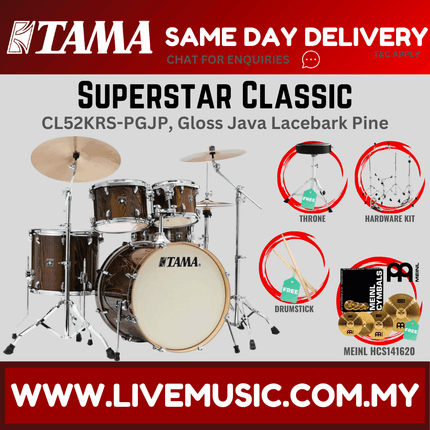 Tama Superstar Classic CL52KRS 5-Piece With Meinl HCS141620 Cymbal Set - ( CL-52KRS )