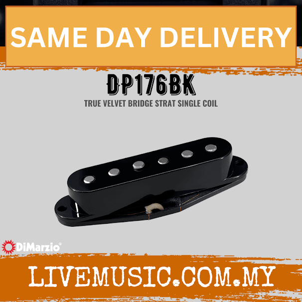 DiMarzio DP176BK True Velvet Bridge Pickup - Black (DP176 BK/DP176-BK)