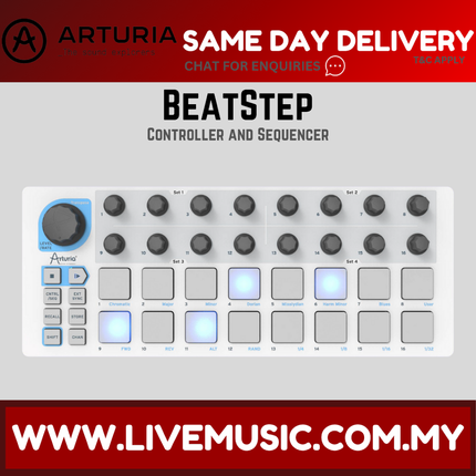 Arturia Beatstep MIDI Controller and Step Sequencer - White Edition