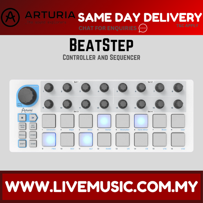Arturia Beatstep MIDI Controller and Step Sequencer - White Edition