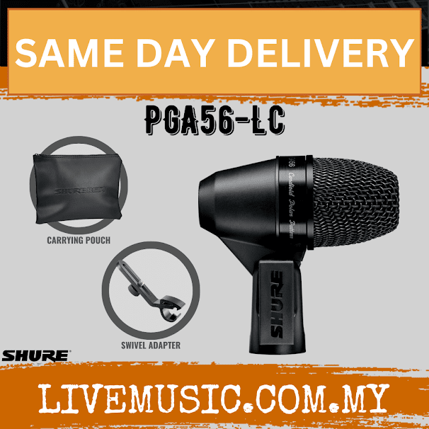 Shure PGA56-LC Cardioid Dynamic Snare/Tom Microphone (PGA56 / PGA-56 / PGA56LC)