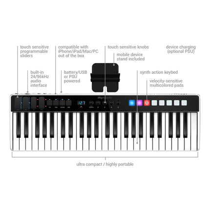 IK Multimedia iRig Keys I/O 25 - 25-Key Keyboard Controller For Mac & PC with Audio Interface (Keys-I/O)
