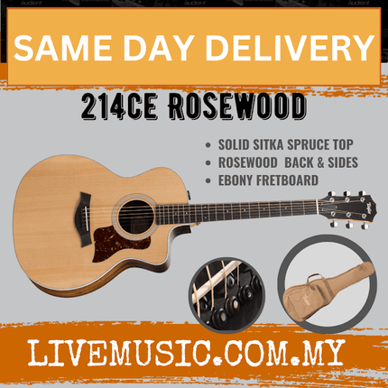 Taylor 214ce Rosewood/Spruce Grand Auditorium Acoustic Guitar w/Gig Bag