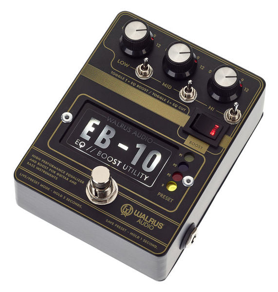 Walrus Audio EB-10 Preamp/EQ/Boost Guitar Effects Pedal, Black ( EB10 / EB 10 )
