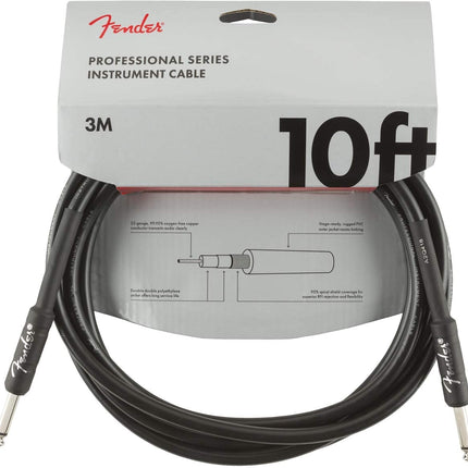 Fender Professional Series Instrument Cable, 10ft - Black