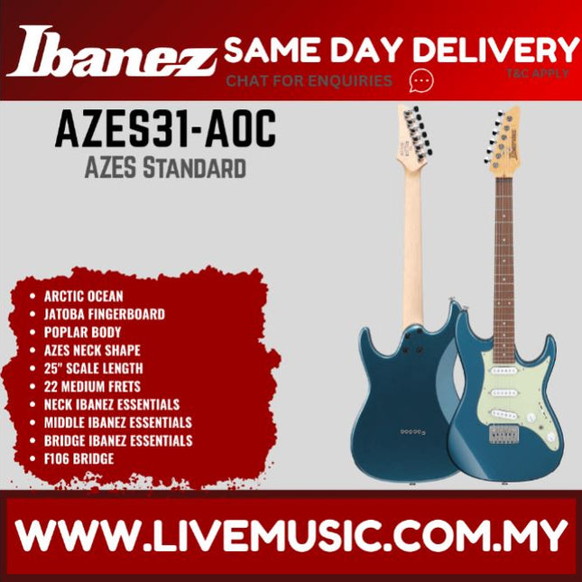 Ibanez AZES31 Essential Electric Guitar Jatoba Fretboard Without Accessories -Arctic Ocean ( AZES31-AOC )