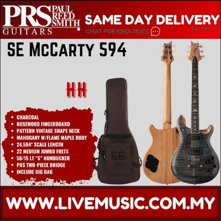 PRS SE McCarty 594 Electric Guitar, Charcoal