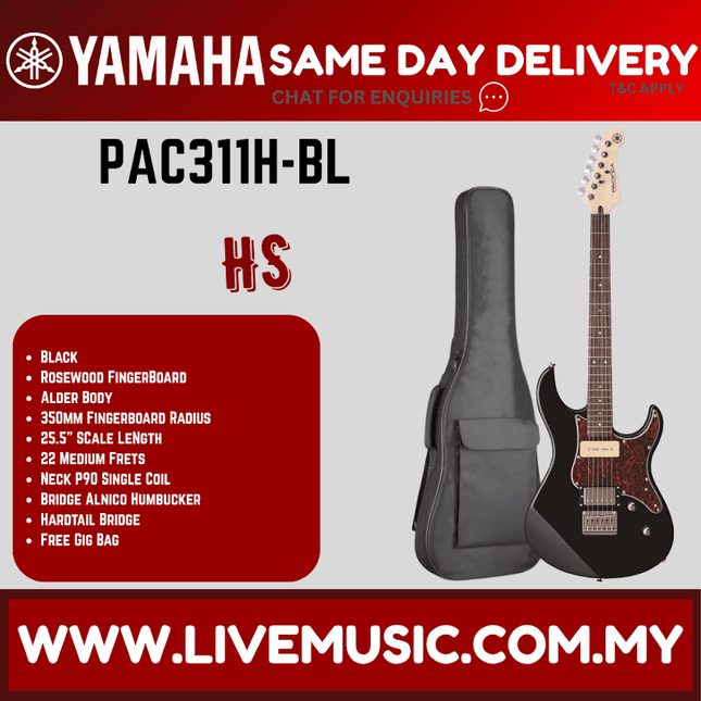 Yamaha PAC311H Pacifica Electric Guitar - Black ( PAC 311H / PAC-311H )