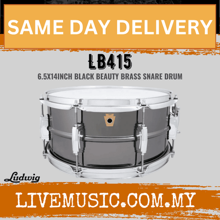 Ludwig LB415 6.5x14inch Black Beauty Brass Snare Drum