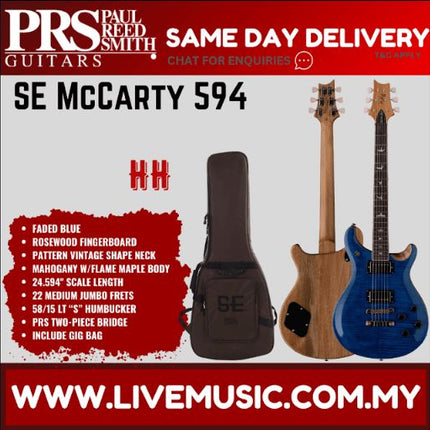 PRS SE McCarty 594 Electric Guitar,Faded Blue