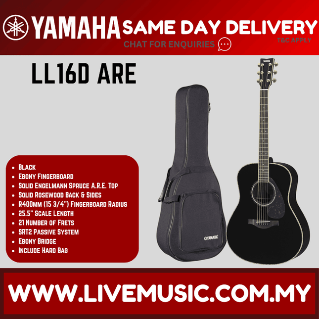 Yamaha LL16D ARE Original Jumbo Acoustic-electric Guitar -  Black ( LL16D-ARE )