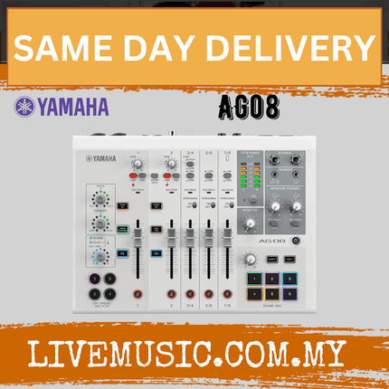 Yamaha AG08 8-channel Mixer/USB Interface for Mac/PC - Black / White ( AG-08 / AG 08 )