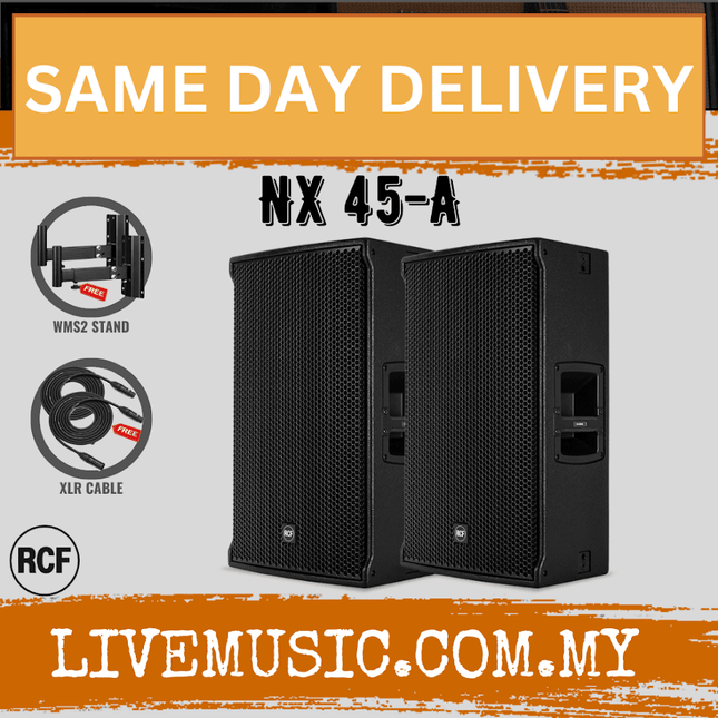 RCF NX 45-A TWO-WAY Multipurpose Active Acoustic Box With Speaker Stand And Cable - Each / Pair ( NX45A / NX 45 A )