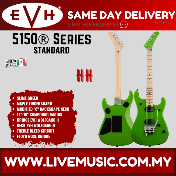 EVH 5150 Series Standard Electric Guitar, Maple FB, Slime Green