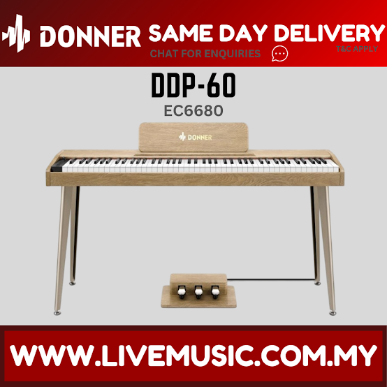 Donner DDP-60 electric digital piano with wooden keyboard and stand