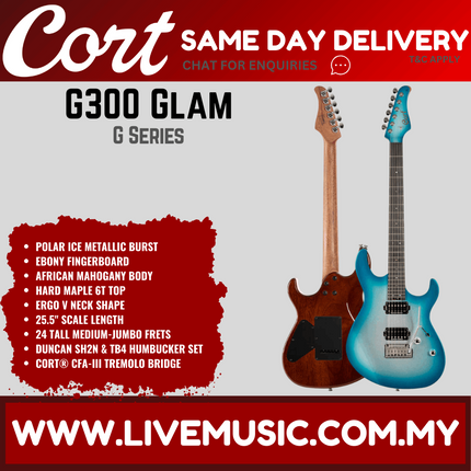 Cort G300 GLAM Polar Ice Metallic Burst Electric Guitar
