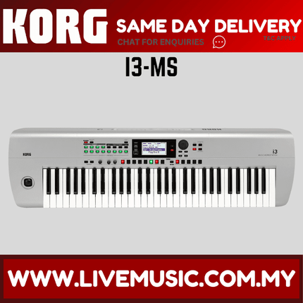 Korg i3 61 Key Workstation Keyboard - Matte Silver (i-3)
