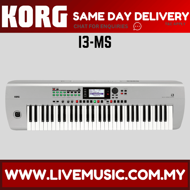 Korg i3 61 Key Workstation Keyboard - Matte Silver (i-3)