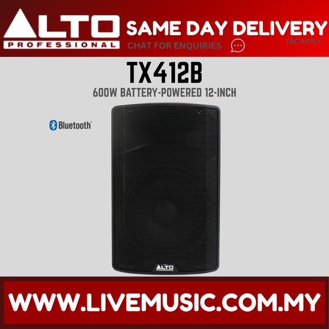 Alto Professional TX412B 600-watt 12-inch Battery Powered Speaker ( TX-412B TX 412B )