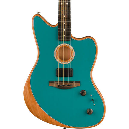 Fender American Acoustasonic Jazzmaster Acoustic Guitar with Bag, Ebony Fretboard - Ocean Turquoise