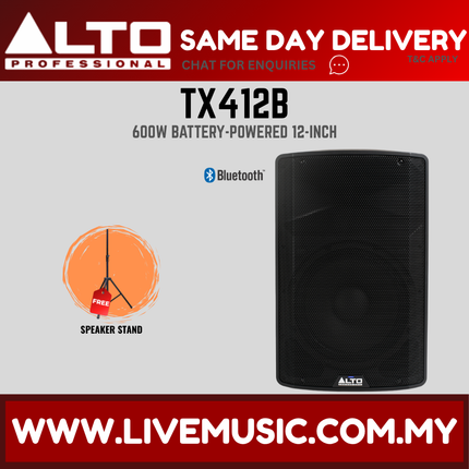 Alto Professional TX412B 600-watt 12-inch Battery Powered Speaker ( TX-412B TX 412B )