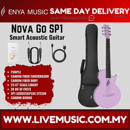 Enya Nova Go Guitar SP1 Carbon Fiber Acoustic-Electric Guitar - Purple ( NOVAGO-SP1 / NOVAGO SP1 / NOVAGOSP1 )