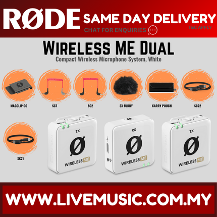 Rode Wireless ME Dual Clip-on Microphone System - White