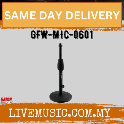 Gator Frameworks GFW-MIC-0601 Desktop Mic Stand with Round Base and Twist Clutch (GFW MIC 0601/ GFWMIC0601)