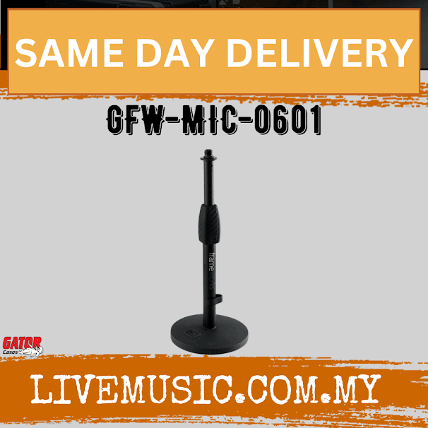 Gator Frameworks GFW-MIC-0601 Desktop Mic Stand with Round Base and Twist Clutch (GFW MIC 0601/ GFWMIC0601)