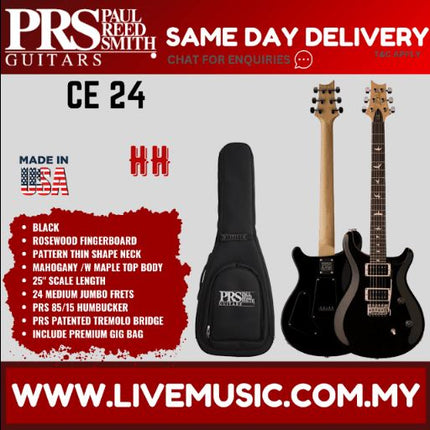 PRS CE24 Electric Guitar with Bag - Black ( CE-24 )