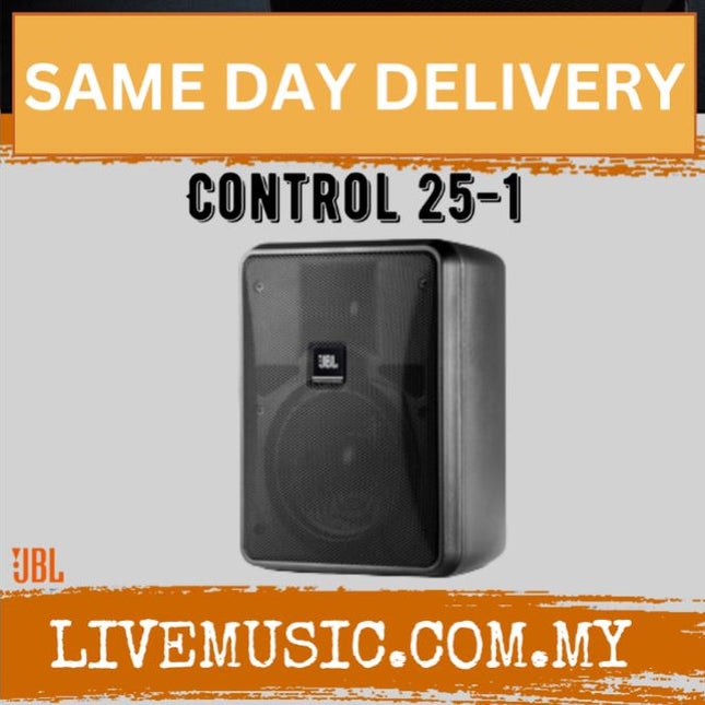JBL Control 25-1 black indoor/outdoor speaker, single compact cube speaker