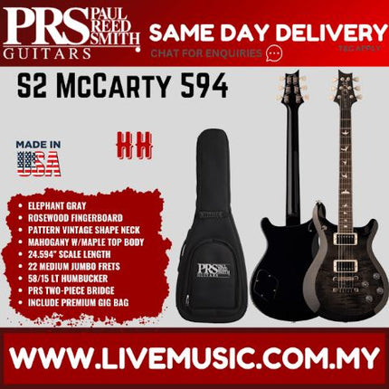 PRS S2 McCarty 594 Electric Guitar with Bag - Elephant Gray
