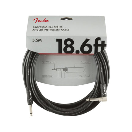 Fender Professional Series Angled Instrument Cable, 18.6ft - Black