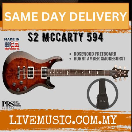 PRS S2 McCarty 594 Electric Guitar with Bag - Burn Amber