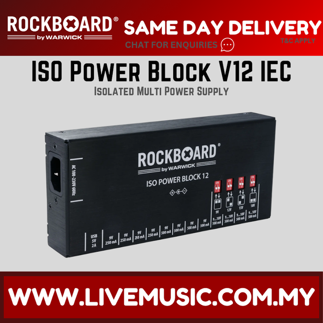 RockBoard by Warwick ISO Power Block V12 IEC Multi Power Supply