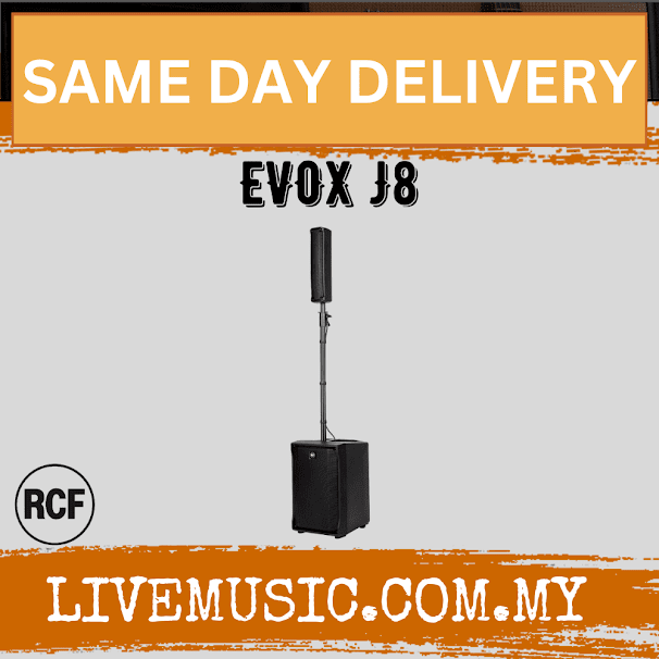 RCF EVOX J8 Active 12" 2-Way 1400W Portable Line Array PA System - Black ( EVOXJ8 / EVOX-J8 )