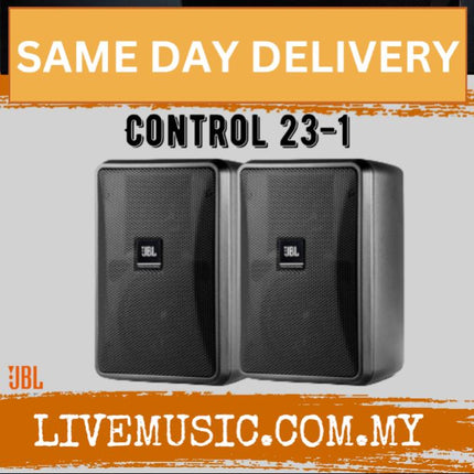 JBL Control 23-1 3 inch Ultra-Compact Indoor/Outdoor Speaker - Black - Pair/Each ( Control231 Control 23 1)