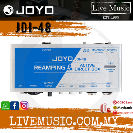 JOYO JDI-48 Stereo Mix Guitar Effect Pedal Preamp DI BOX Signal Switching Recording ( JDI 48 / JDI48 )