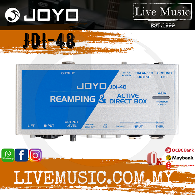 JOYO JDI-48 Stereo Mix Guitar Effect Pedal Preamp DI BOX Signal Switching Recording ( JDI 48 / JDI48 )