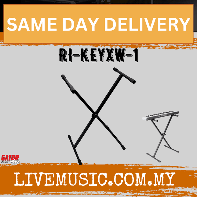Gator Rok-It RI-KEYXW-1 Tubular Single X Keyboard Stand (RIKEYXW1)
