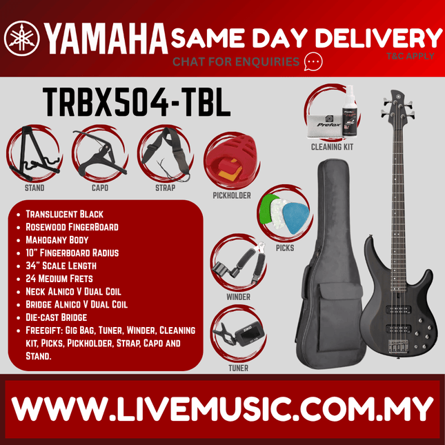Yamaha TRBX504 4-string Electric Bass Guitar  ( TRBX 504 / TRBX-504 )