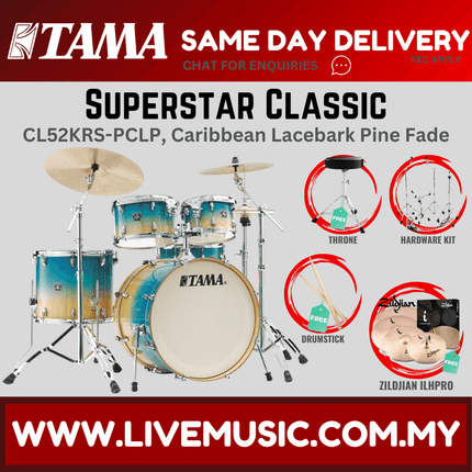 Tama Superstar Classic CL52KRS 5-Piece With Zildjian ILHPRO Cymbal Set - ( CL-52KRS )