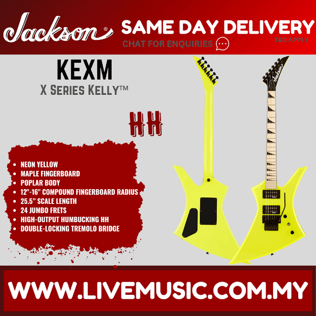 Jackson X Series Kelly KEXM Electric Guitar, Neon Yellow