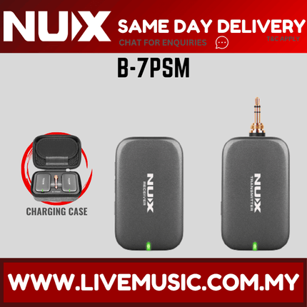 NUX B-7PSM Wireless In Ear Monitoring Headphone System Stereo Audio Transmitting with Charging Case ( B7PSM / B7 PSM )