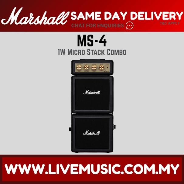 Marshall MS-4 - 1 Watt Battery-powered Micro Stack Mini Amplifier (MS4 /MS-2 /MS2)